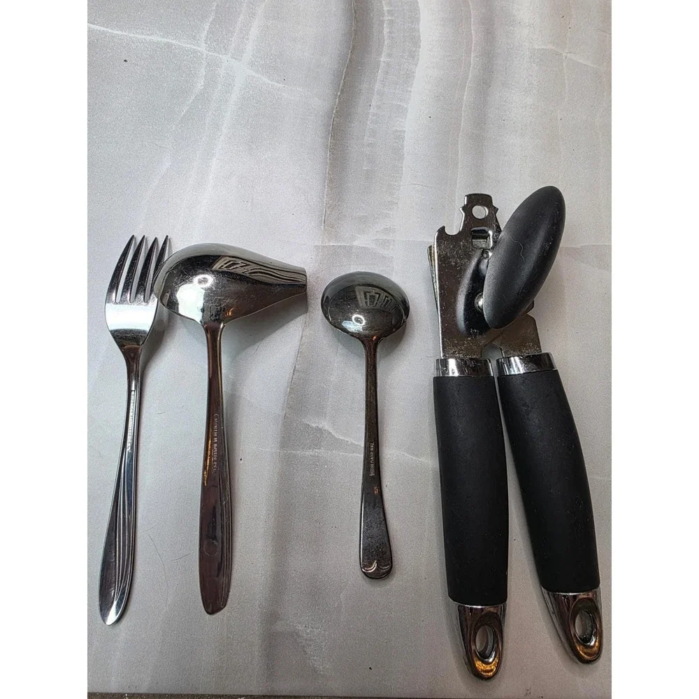 Vintage Imperial USA Stainless Fork Superior Ladle Italy‎ Silver Plate Spoon A6
